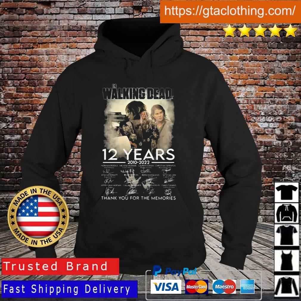 12 years 2010-2022 The Walking Dead Signatures Thank You For The Memories T-Shirt Hoodie
