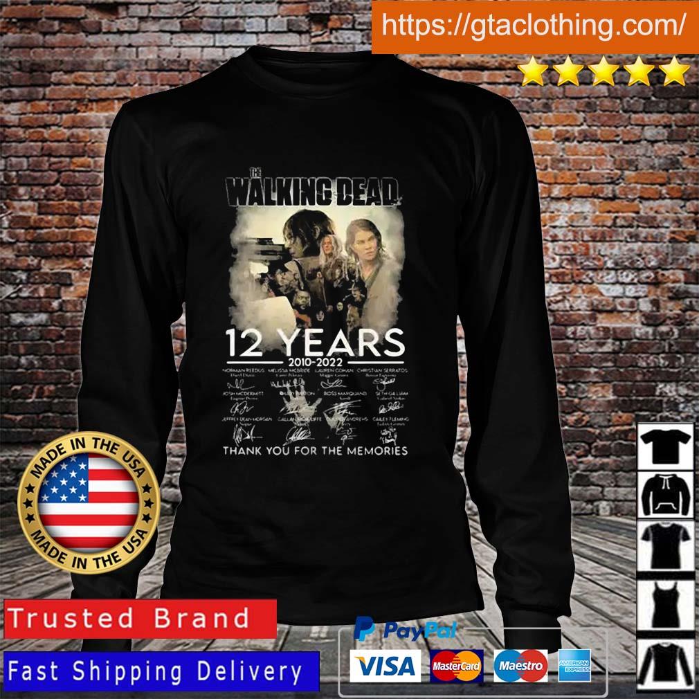 12 years 2010-2022 The Walking Dead Signatures Thank You For The Memories T-Shirt Long Sleeve